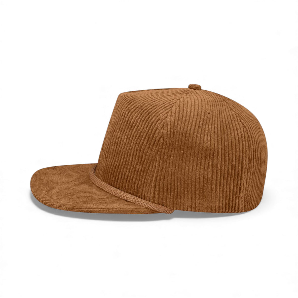 Left side view of Locale WILSON custom hat in camel corduroy