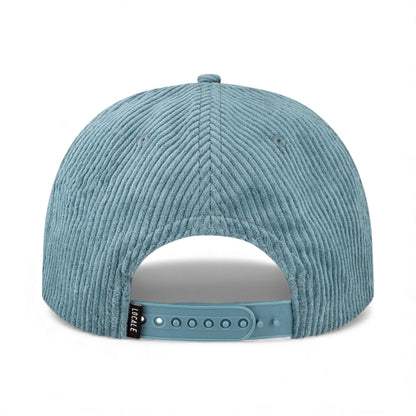 Back view of Locale WILSON custom hat in lake blue corduroy