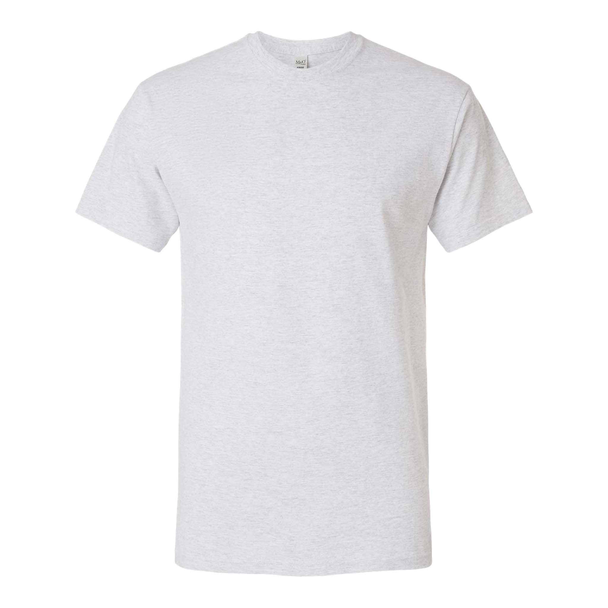M&O 4800 custom short sleeve t-shirt in ash, front view