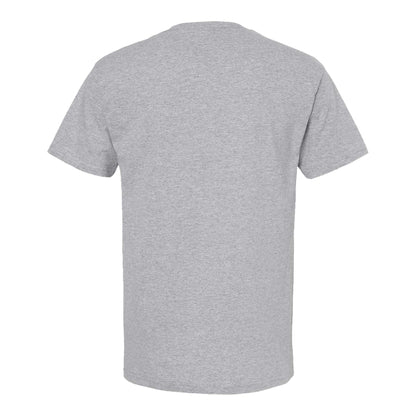 M&O 4800 custom short sleeve t-shirt in athletic grey, back view