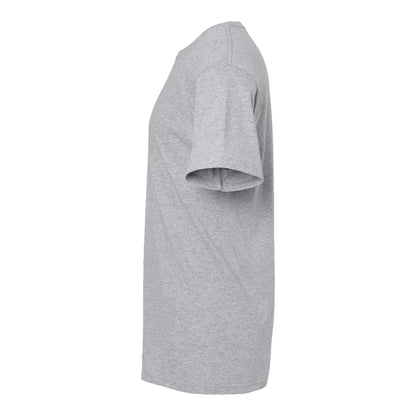 M&O 4800 custom short sleeve t-shirt in athletic grey, left side view