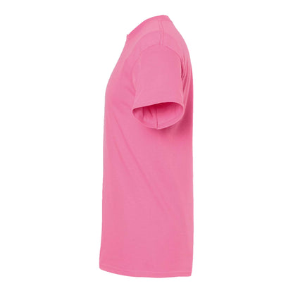 M&O 4800 custom short sleeve t-shirt in azalea, left side view