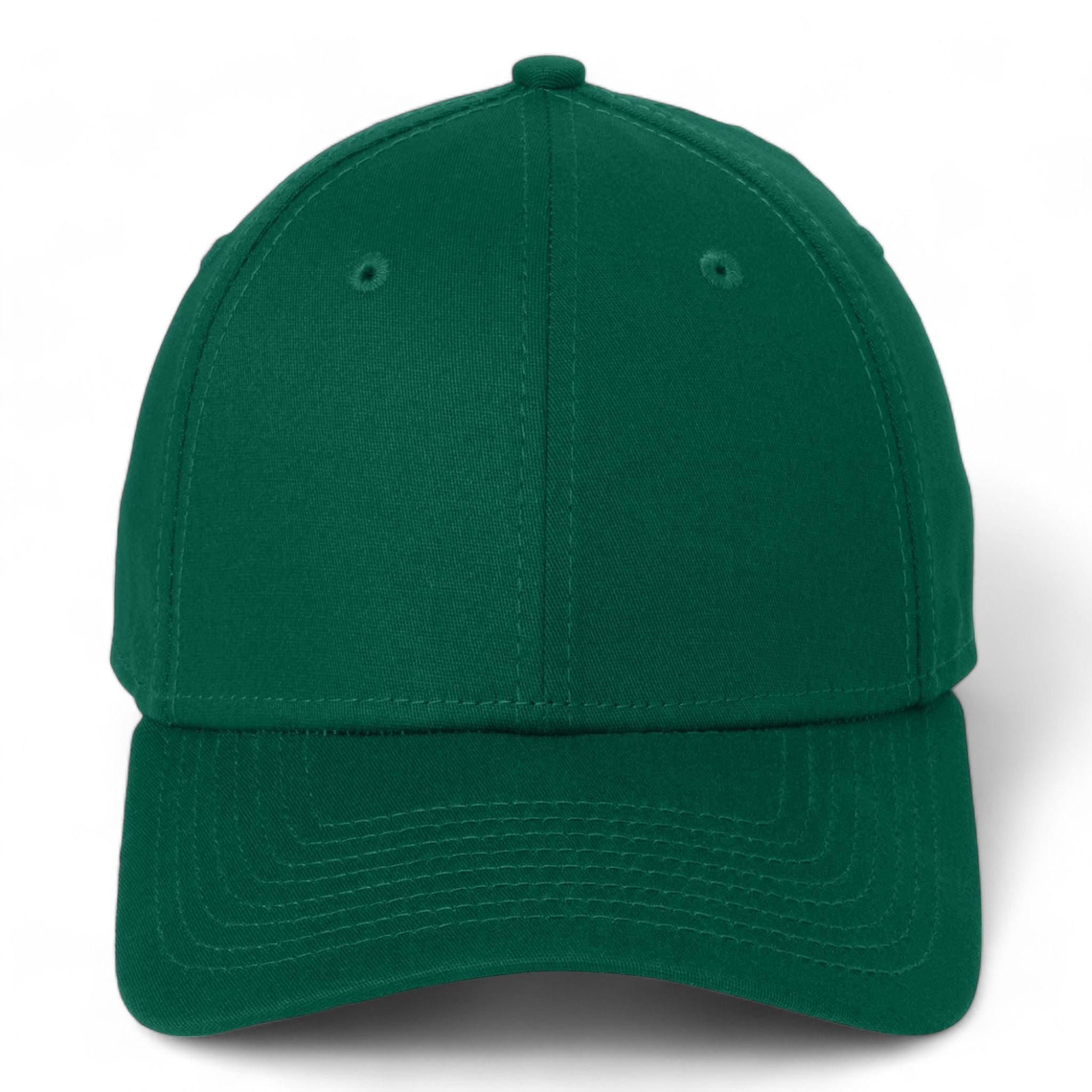 Front view of New Era NE1000 custom hat in dark green