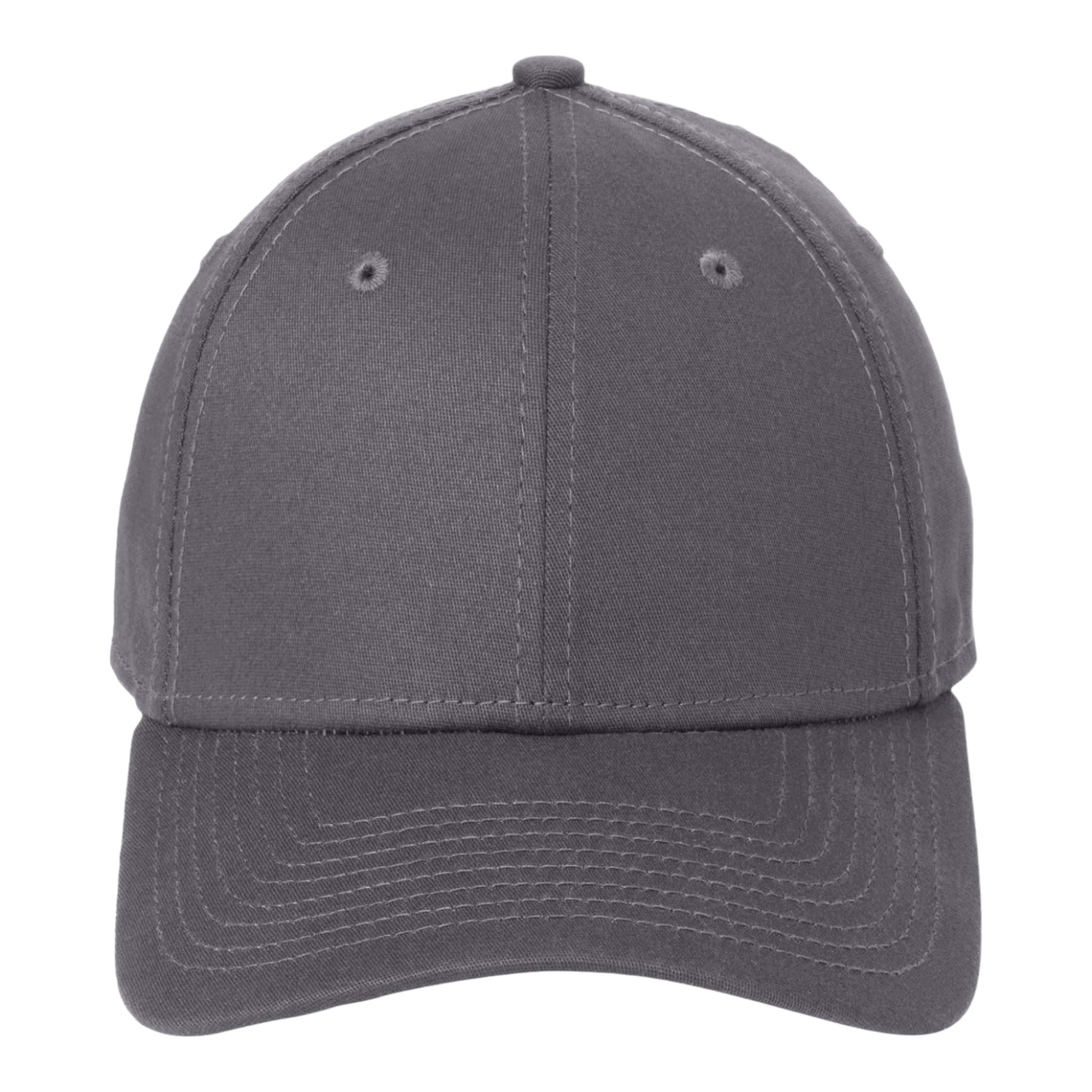Front view of New Era NE1000 custom hat in graphite
