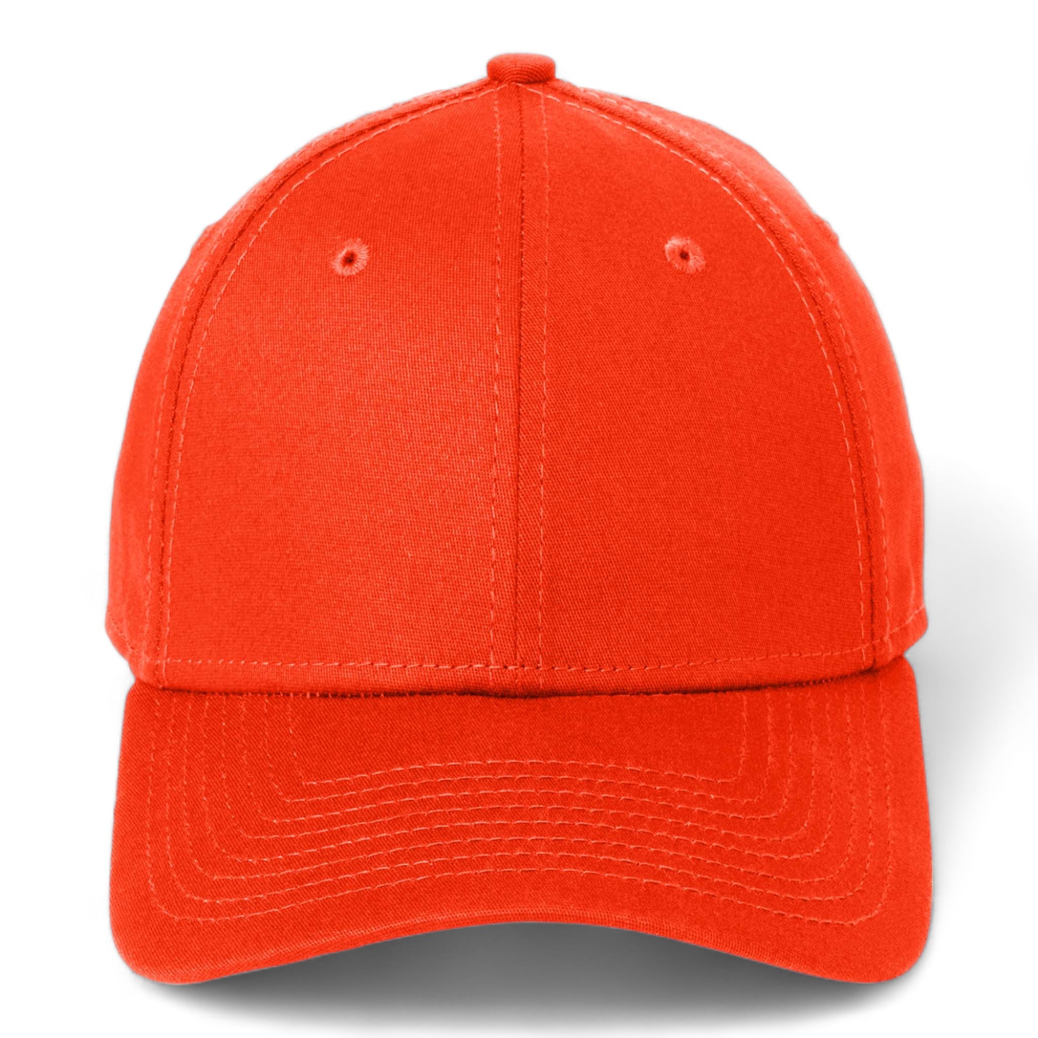 Front view of New Era NE1000 custom hat in orange