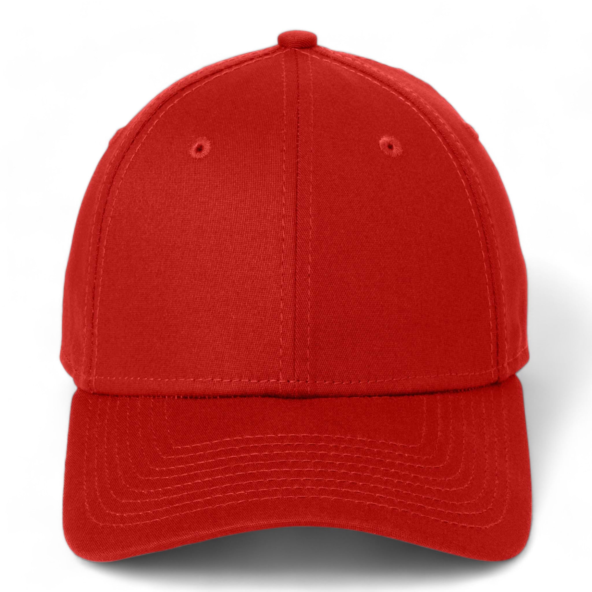 Front view of New Era NE1000 custom hat in scarlet red