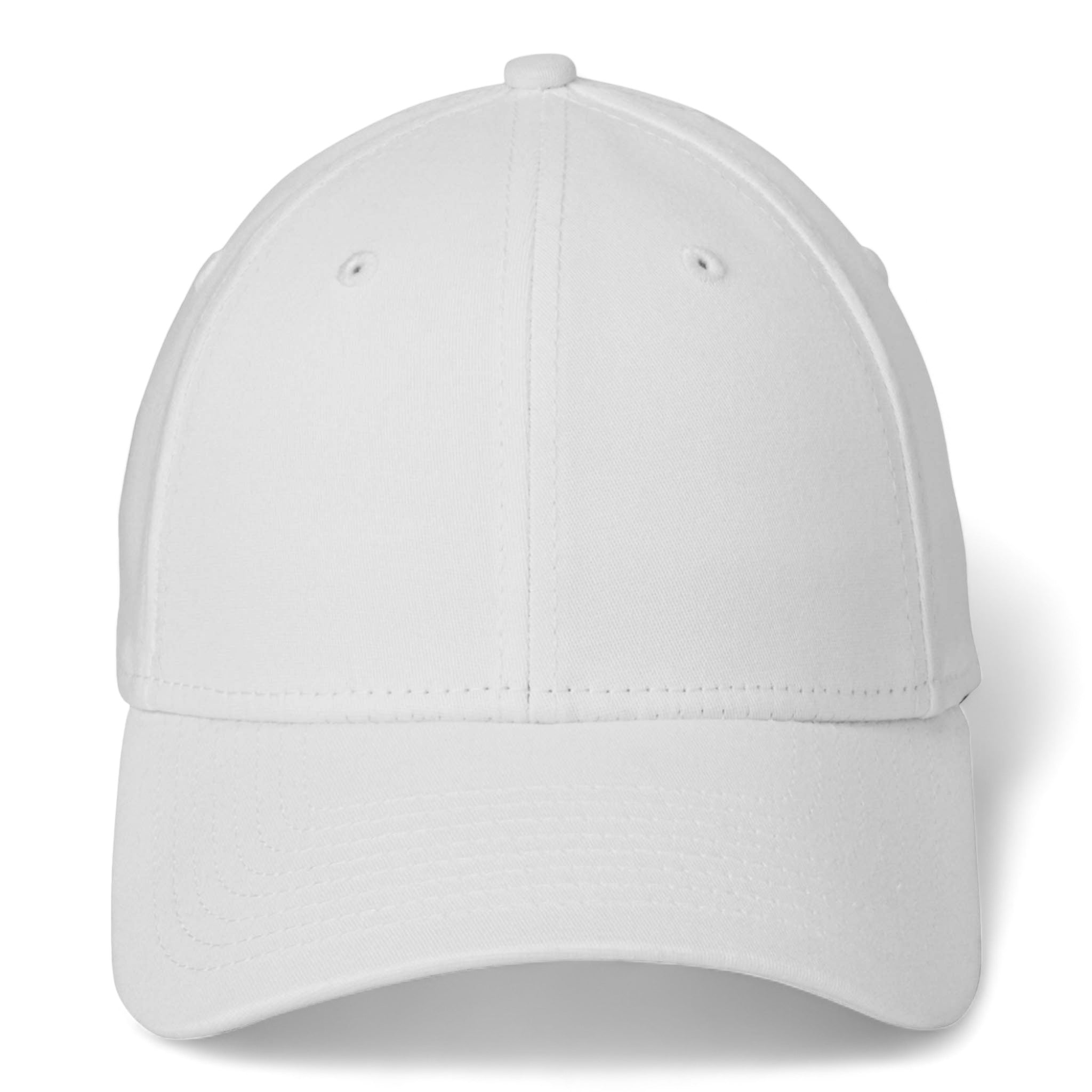 Front view of New Era NE1000 custom hat in white