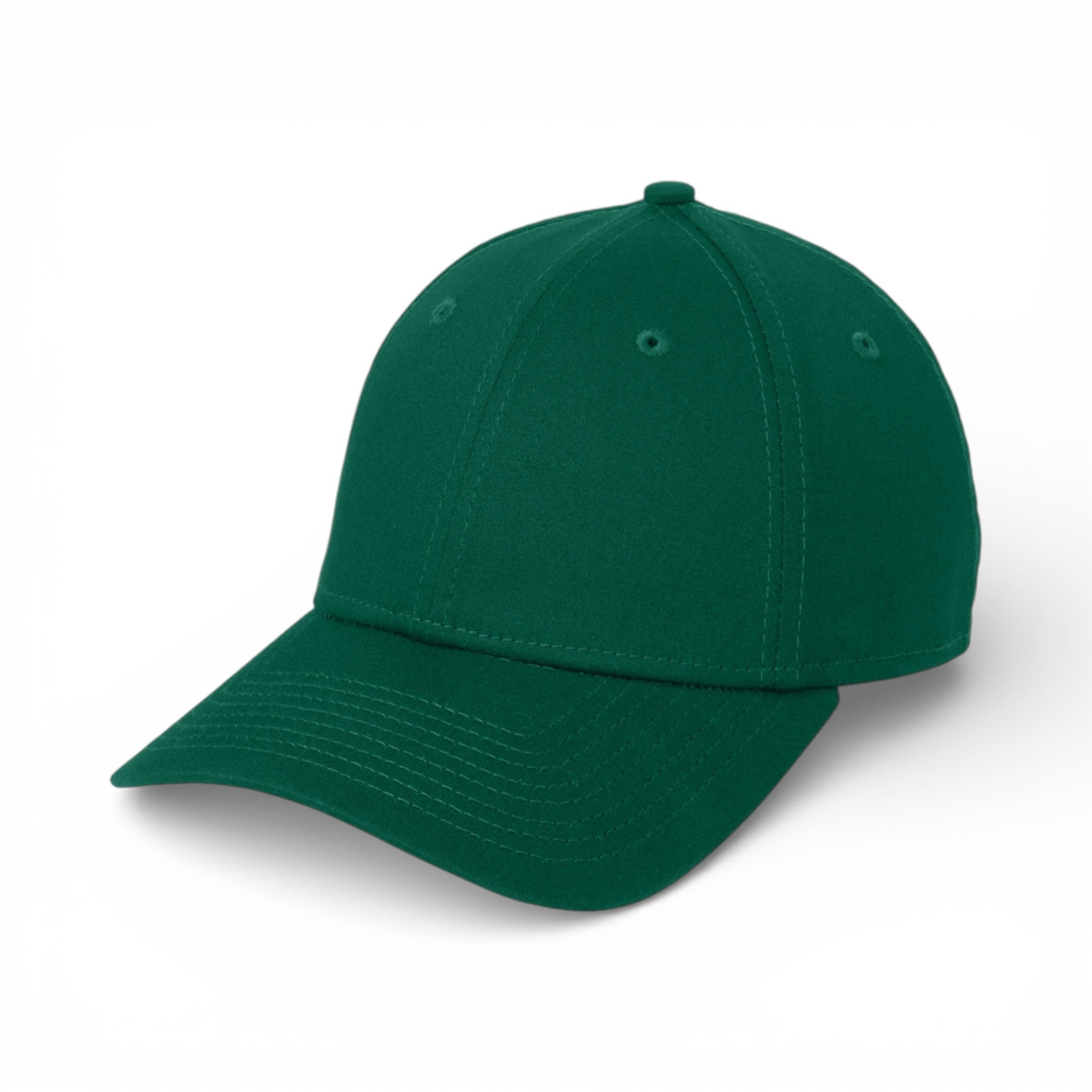 Left side view of New Era NE1000 custom hat in dark green