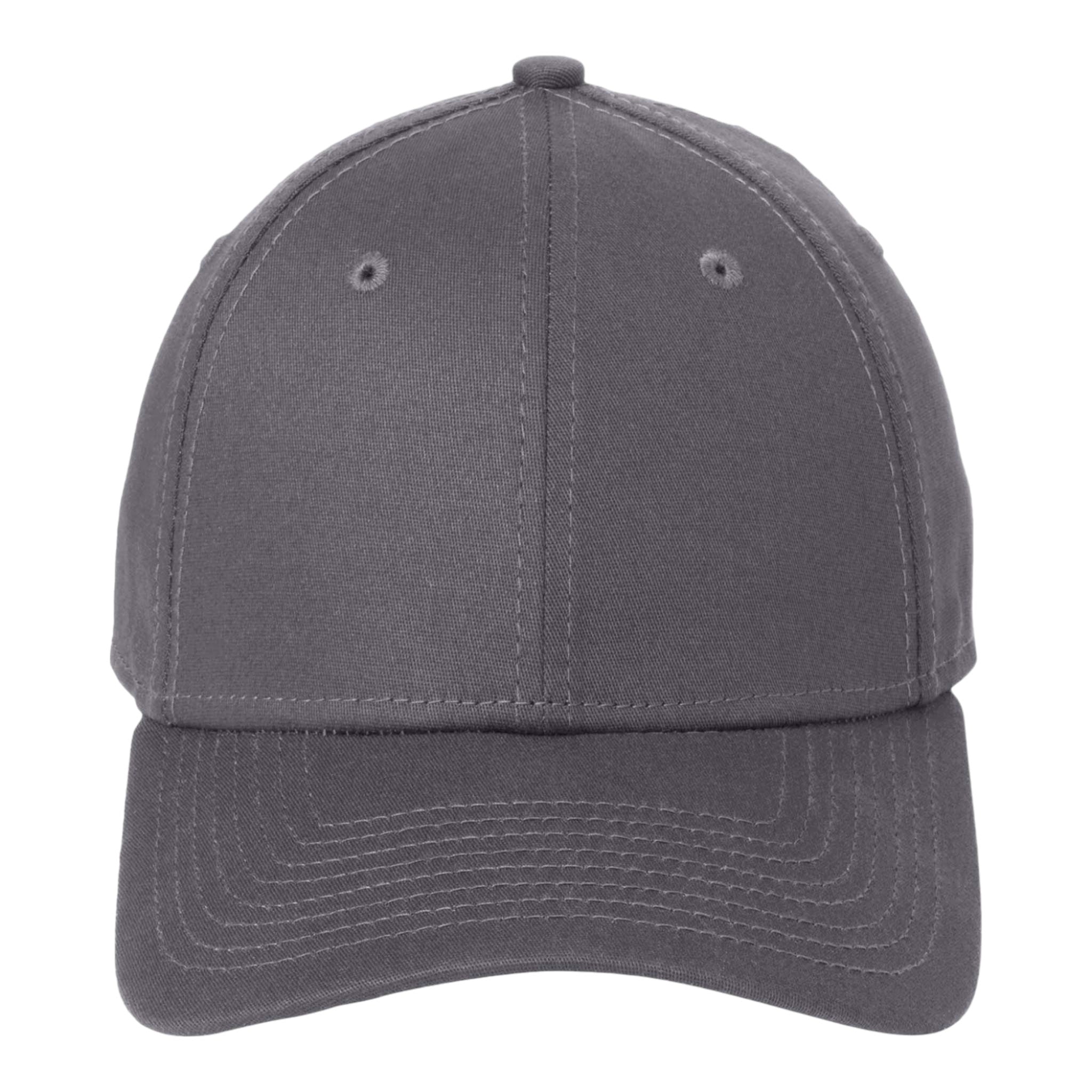 Front view of New Era NE1000 custom hat in graphite