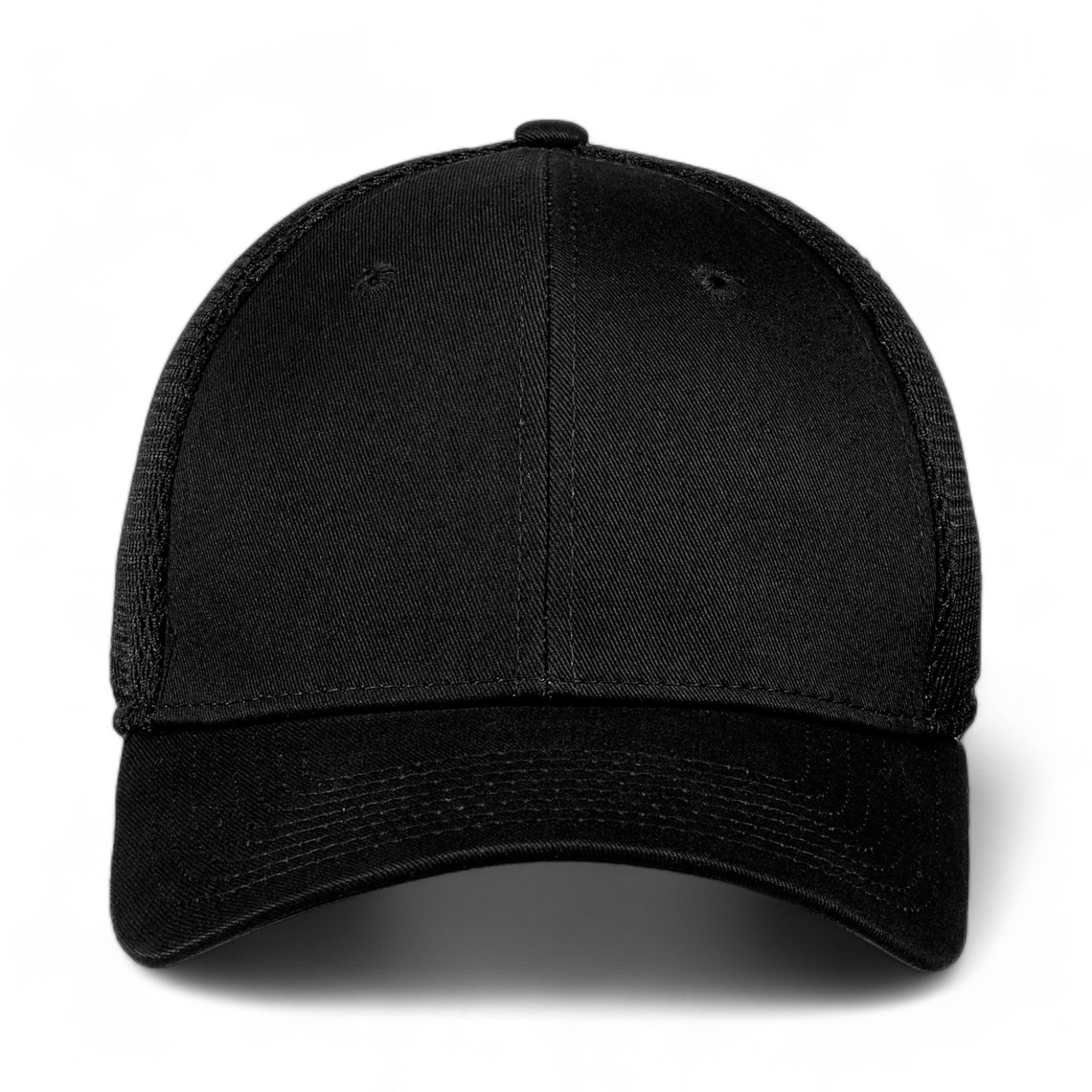 Front view of New Era NE1020 custom hat in black