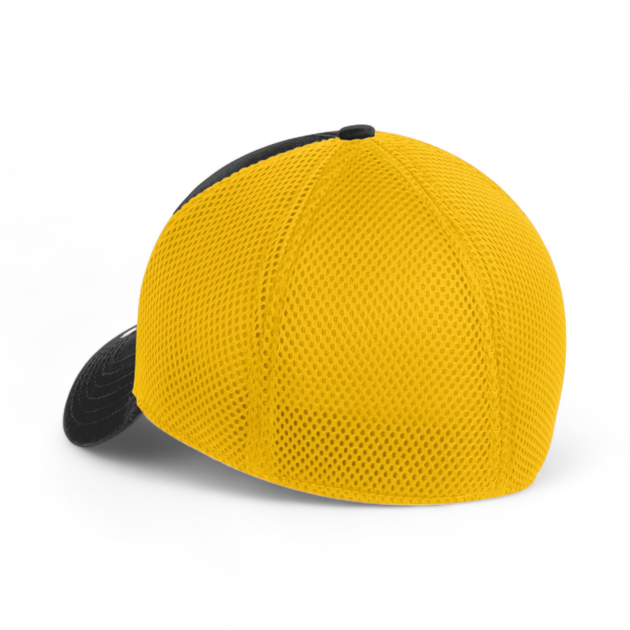Back view of New Era NE1020 custom hat in black and gold