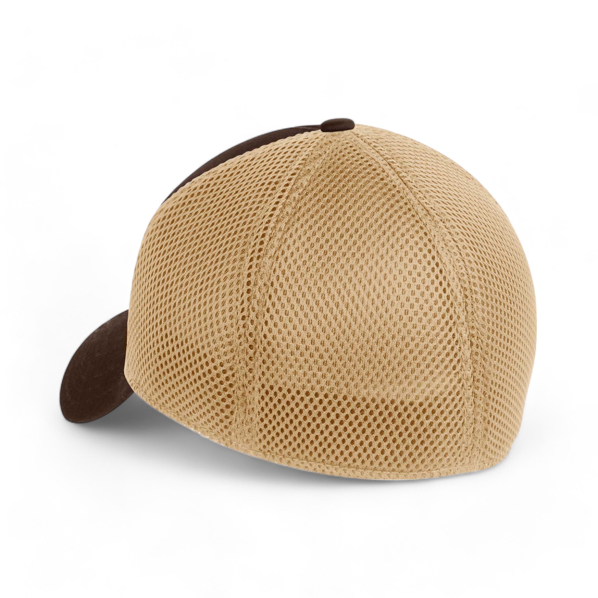 Back view of New Era NE1020 custom hat in chocolate and khaki