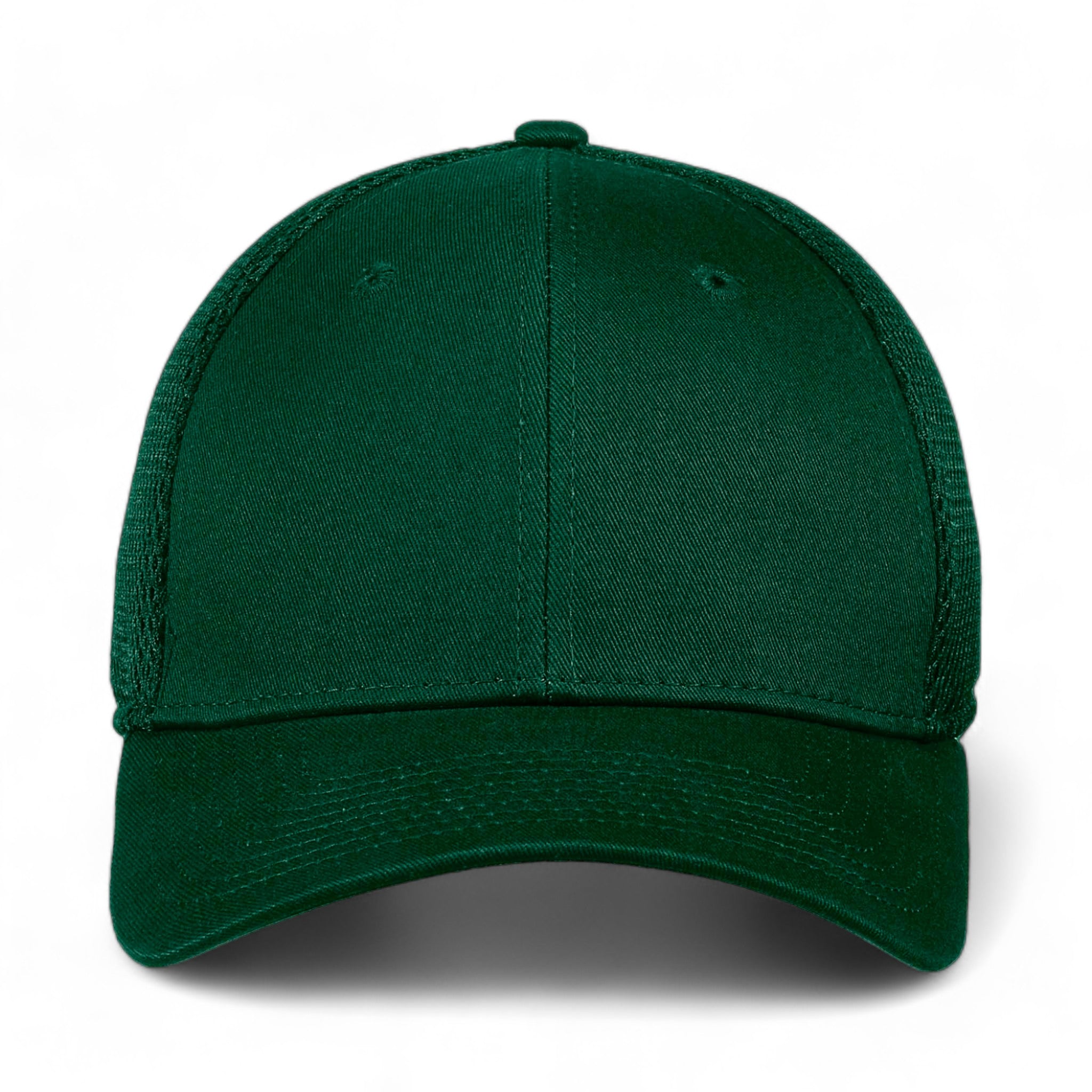 Front view of New Era NE1020 custom hat in dark green