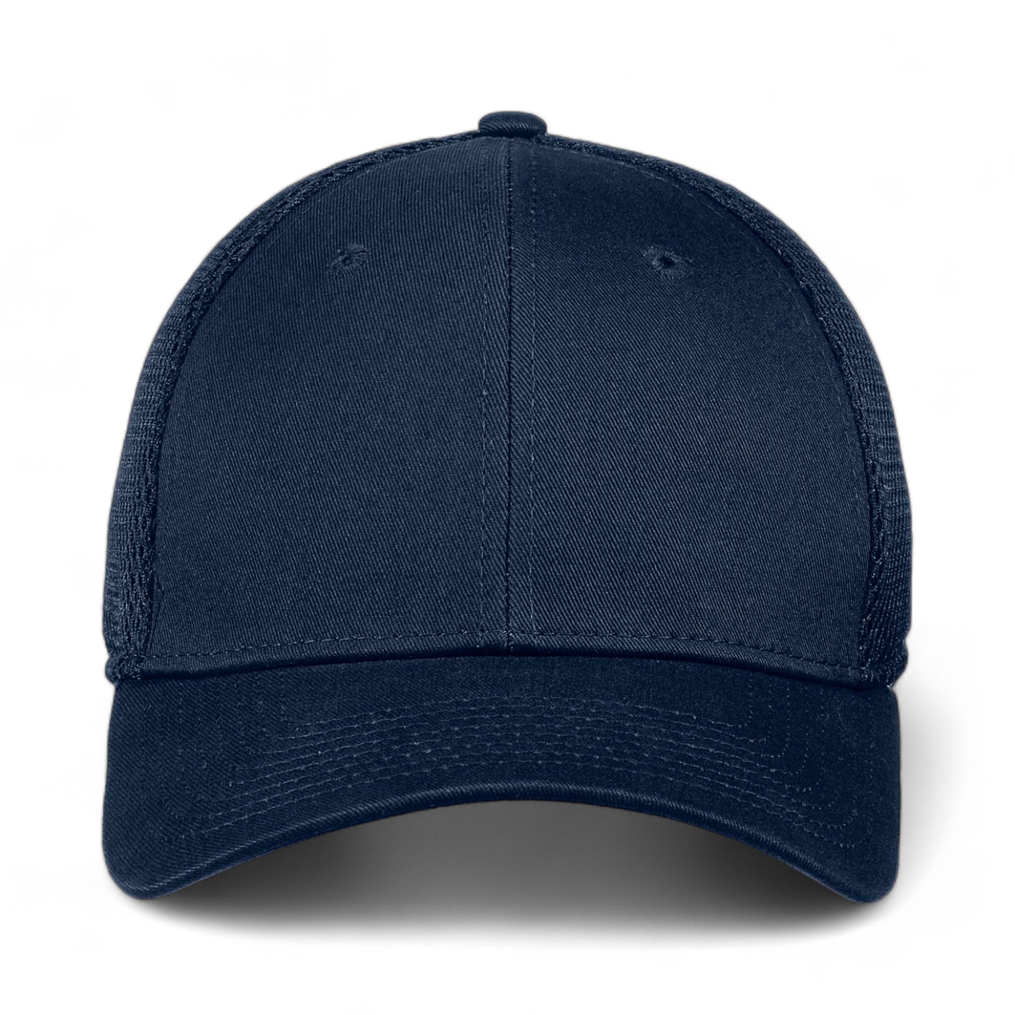 Front view of New Era NE1020 custom hat in deep navy