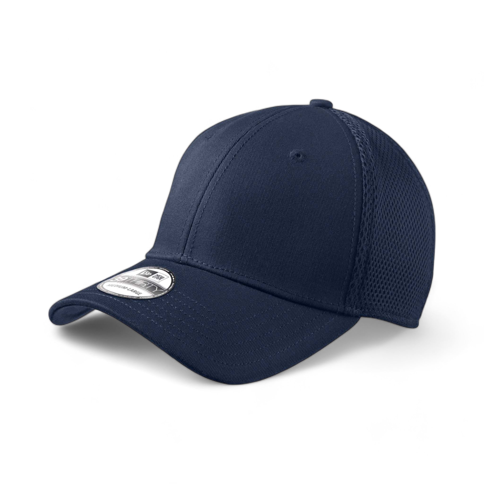 Side view of New Era NE1020 custom hat in deep navy