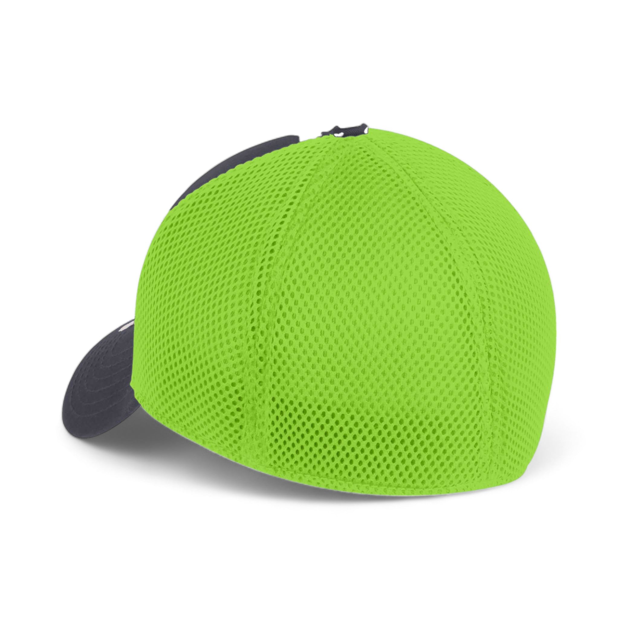 Back view of New Era NE1020 custom hat in graphite and cyber green