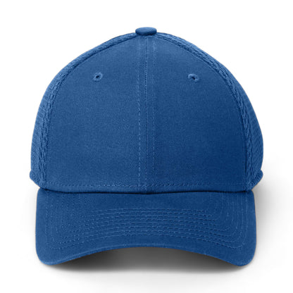 Front view of New Era NE1020 custom hat in royal