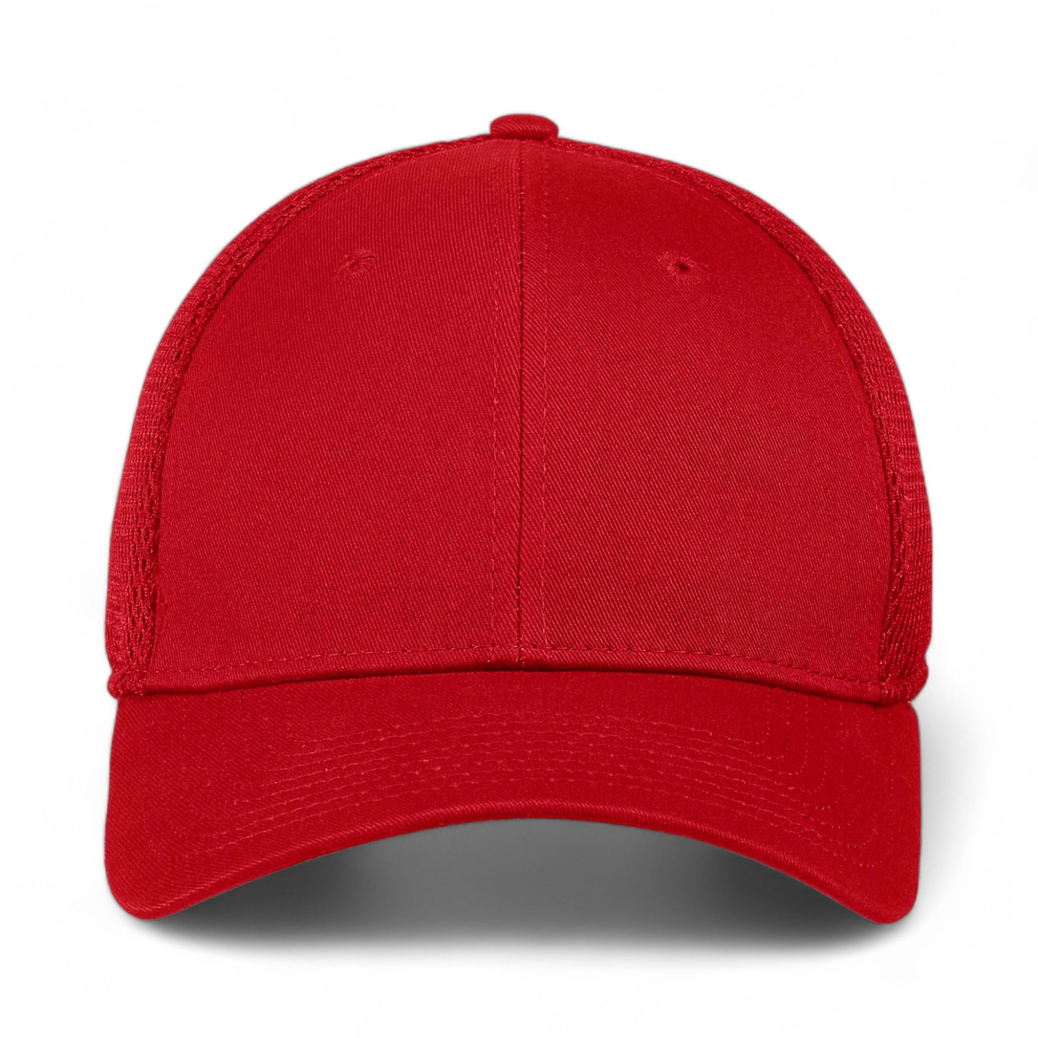 Front view of New Era NE1020 custom hat in scarlet red