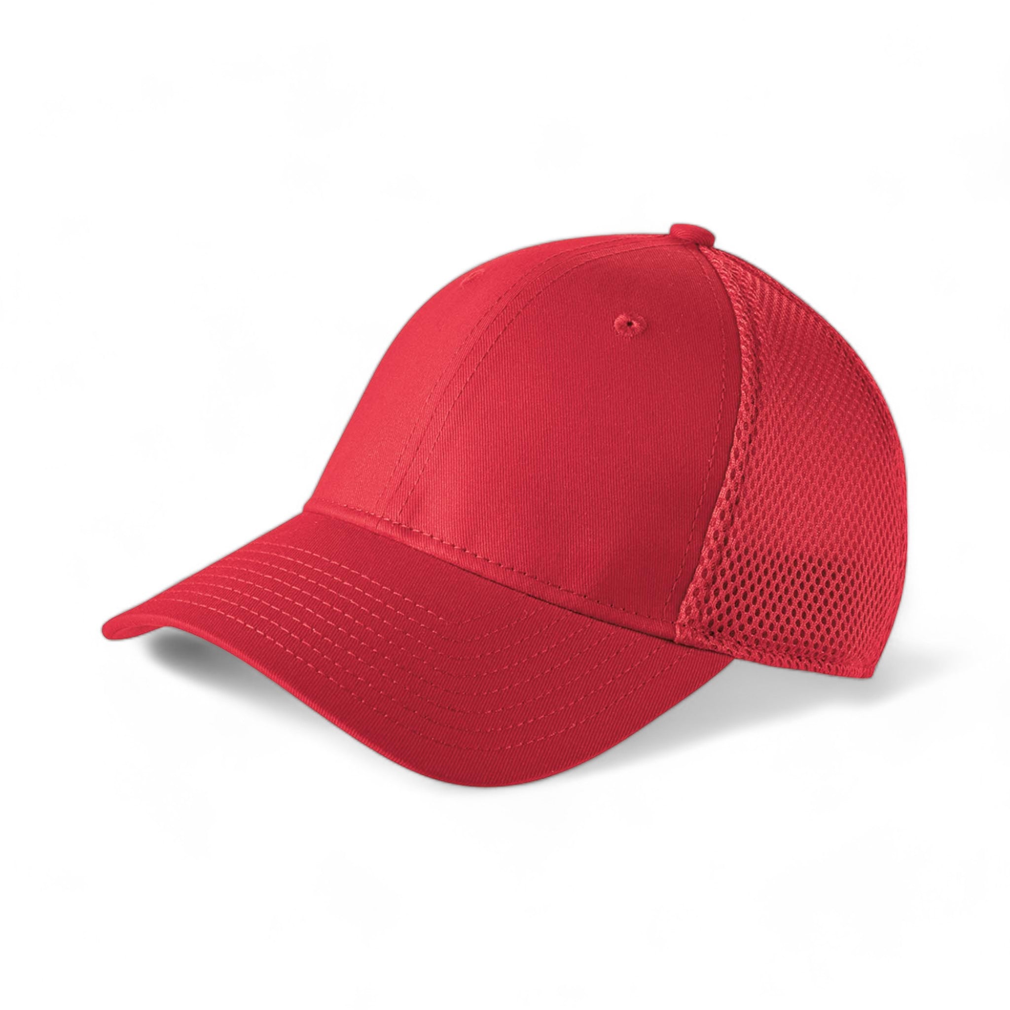 Side view of New Era NE1020 custom hat in scarlet red