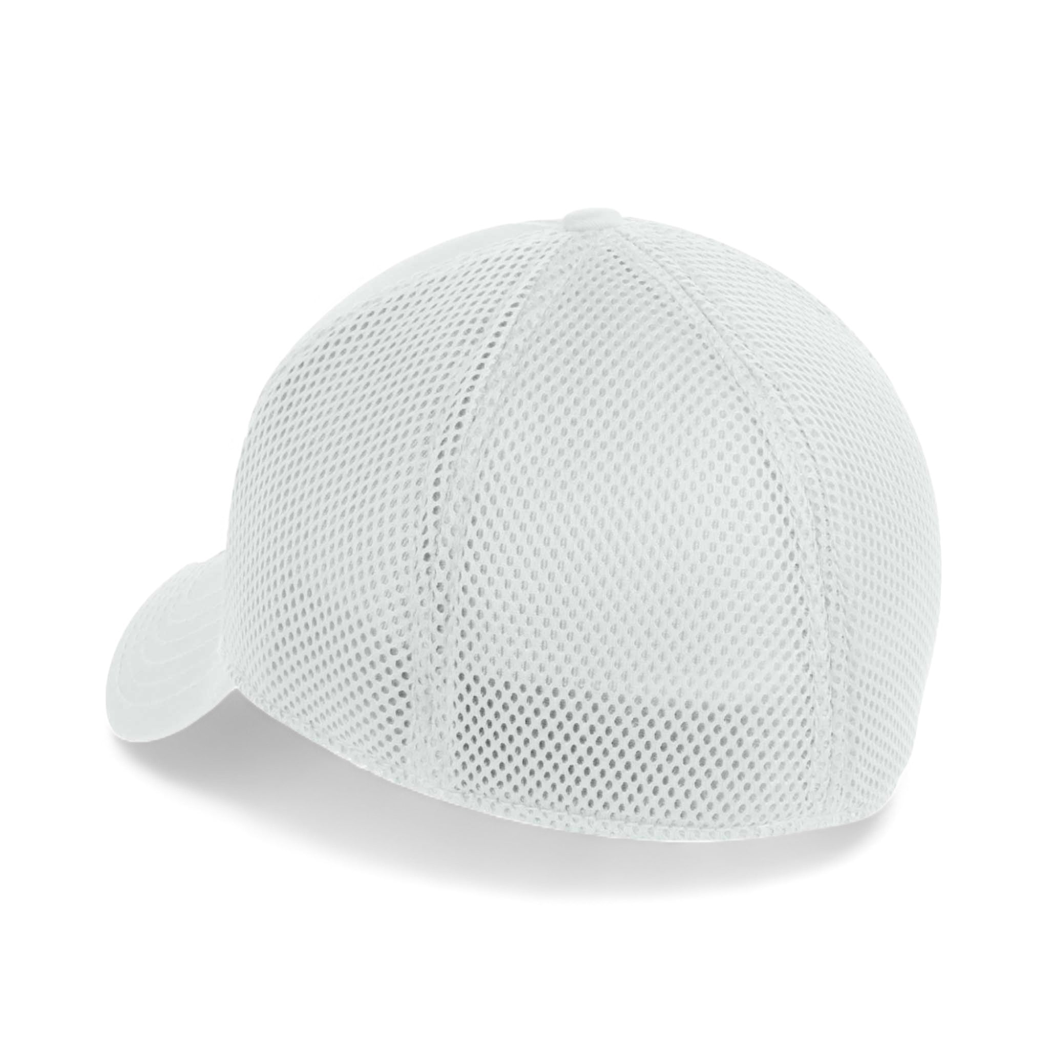 Back view of New Era NE1020 custom hat in white