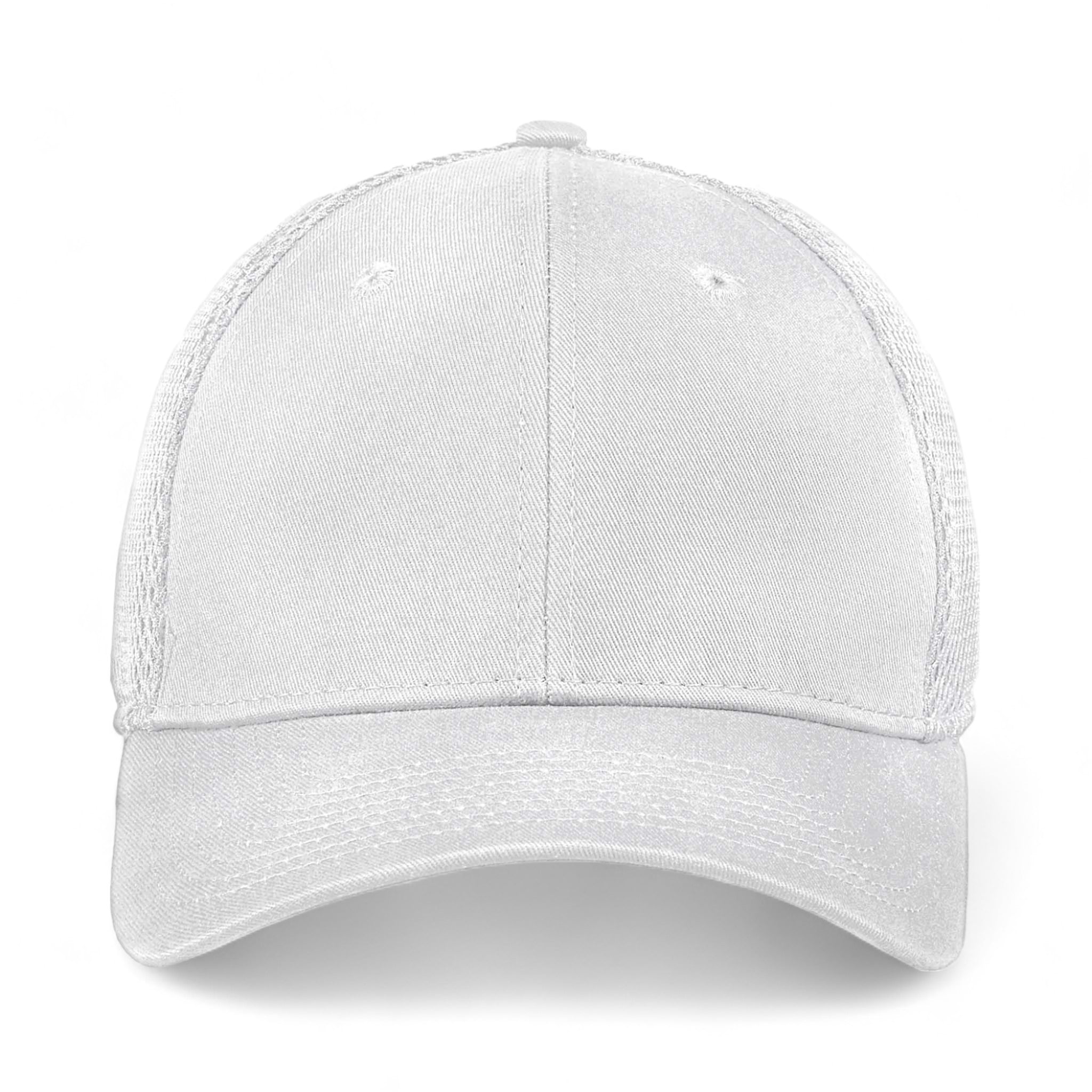 Front view of New Era NE1020 custom hat in white