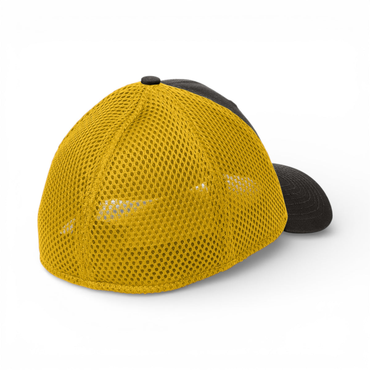 Back view of New Era NE1020 custom hat in black and gold