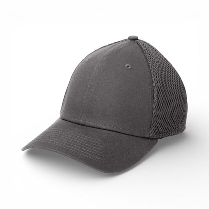 Left side view of New Era NE1020 custom hat in charcoal and charcoal