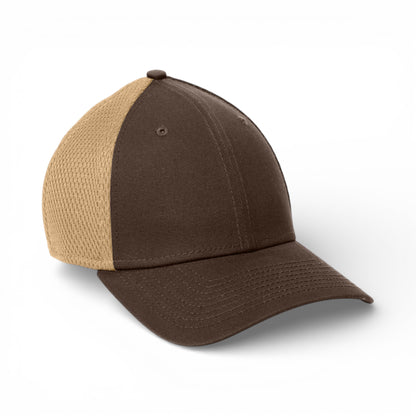 Right side view of New Era NE1020 custom hat in chocolate and khaki