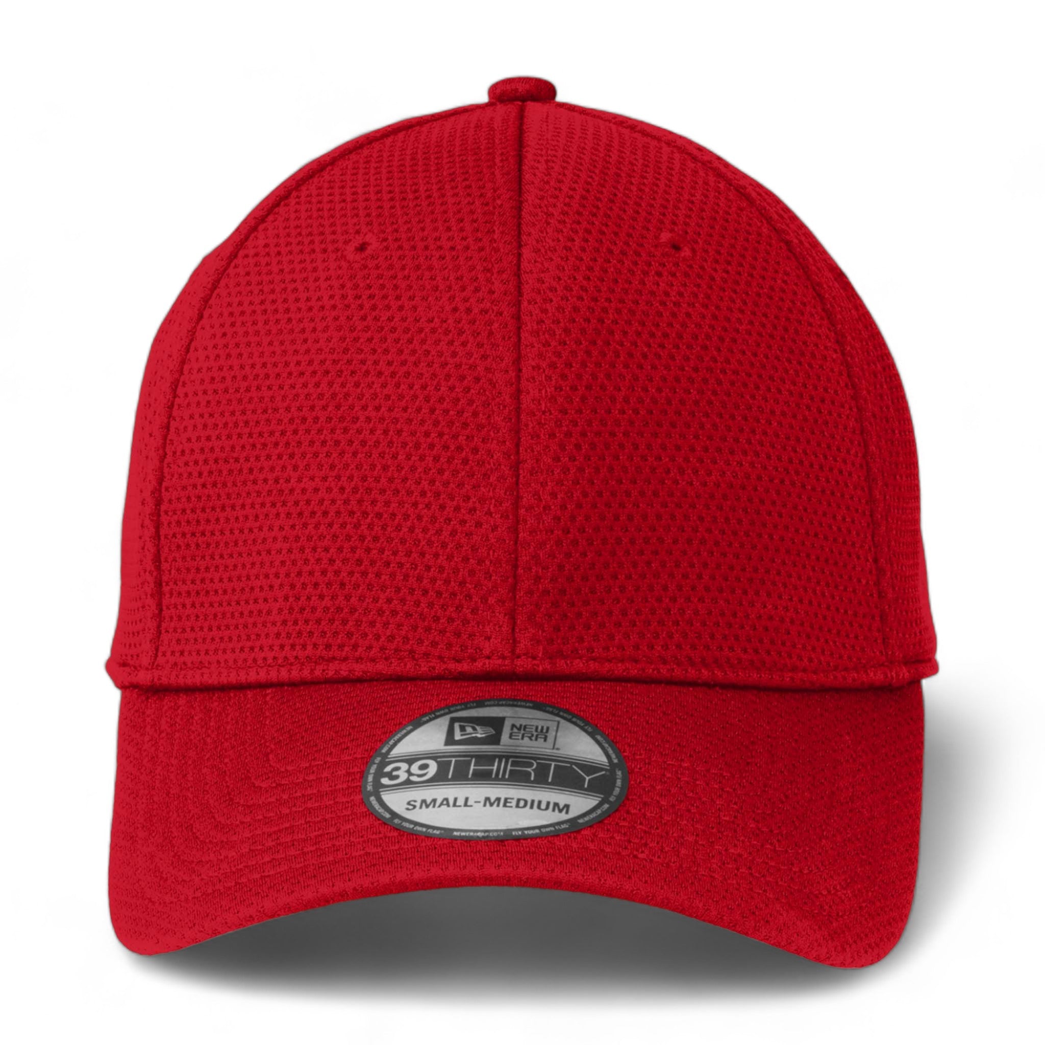 Front view of New Era NE1090 custom hat in scarlet