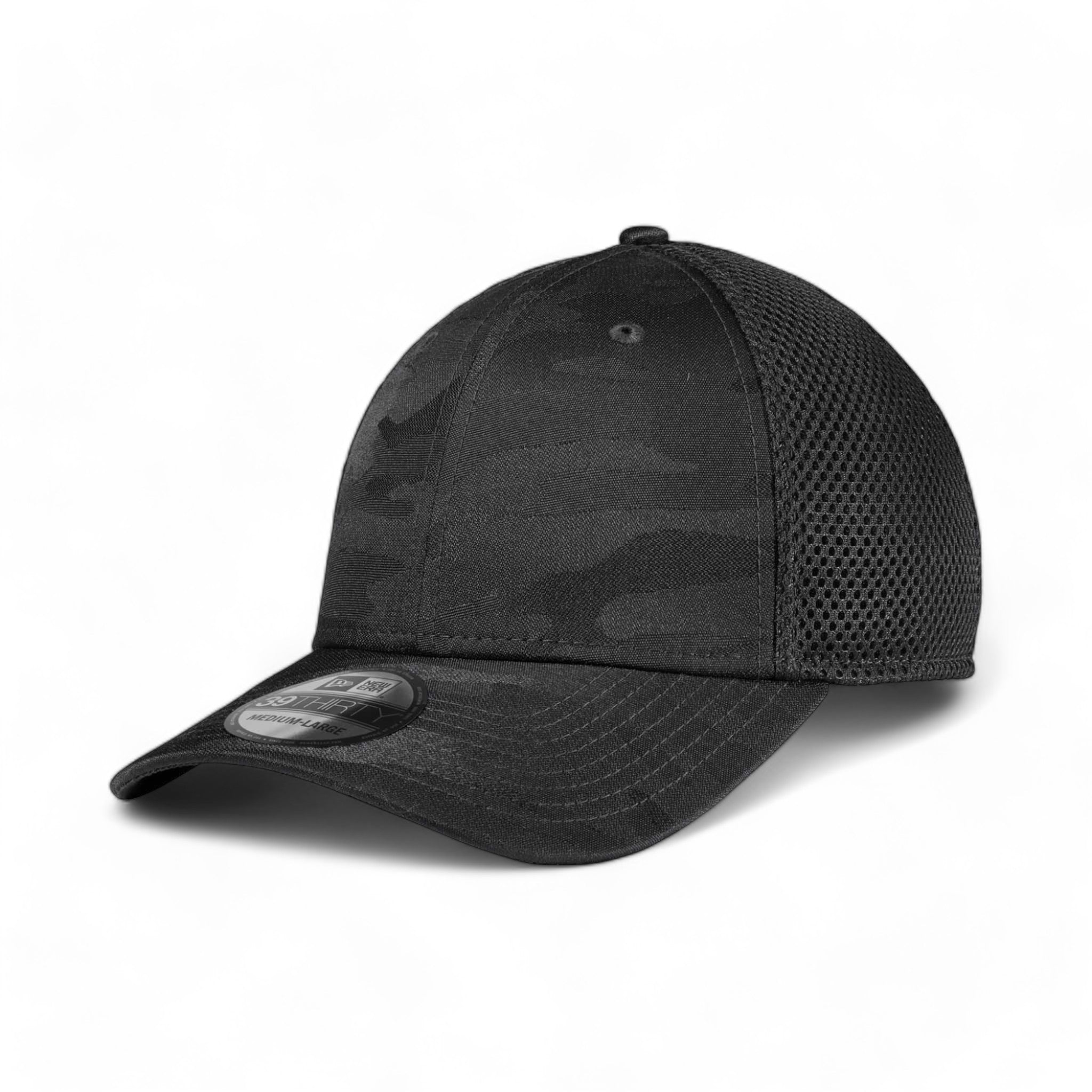 Side view of New Era NE1091 custom hat in black camo