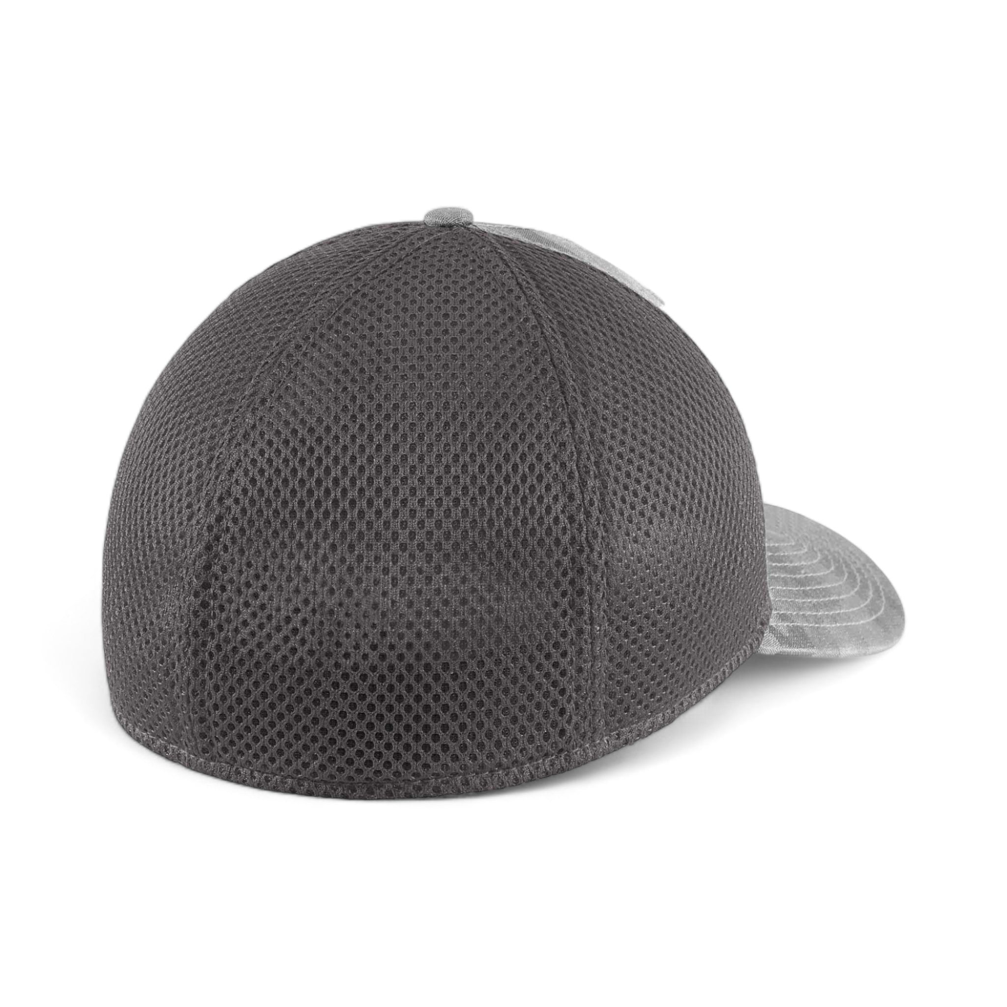Back view of New Era NE1091 custom hat in rainstorm grey camo and graphite