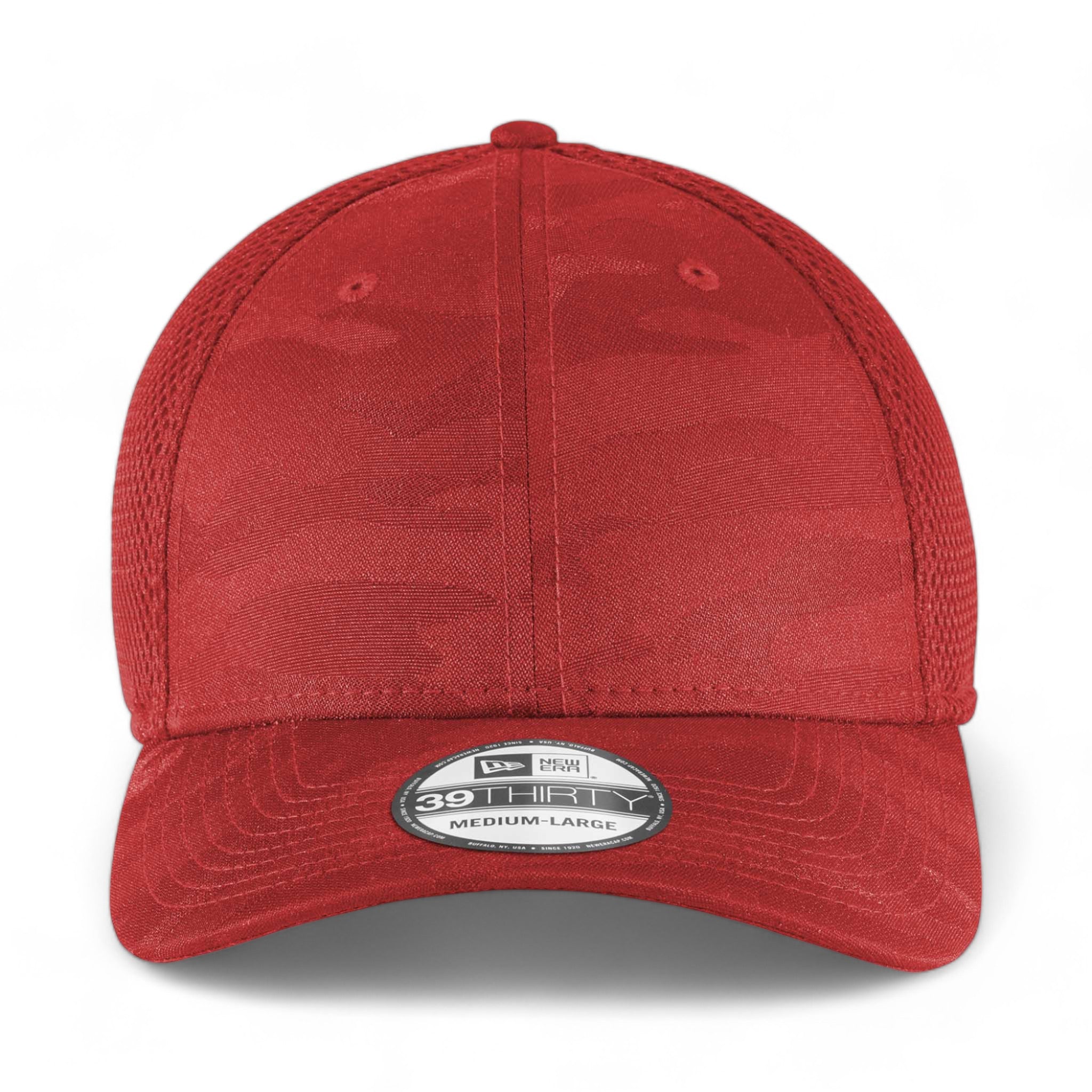 Front view of New Era NE1091 custom hat in red camo