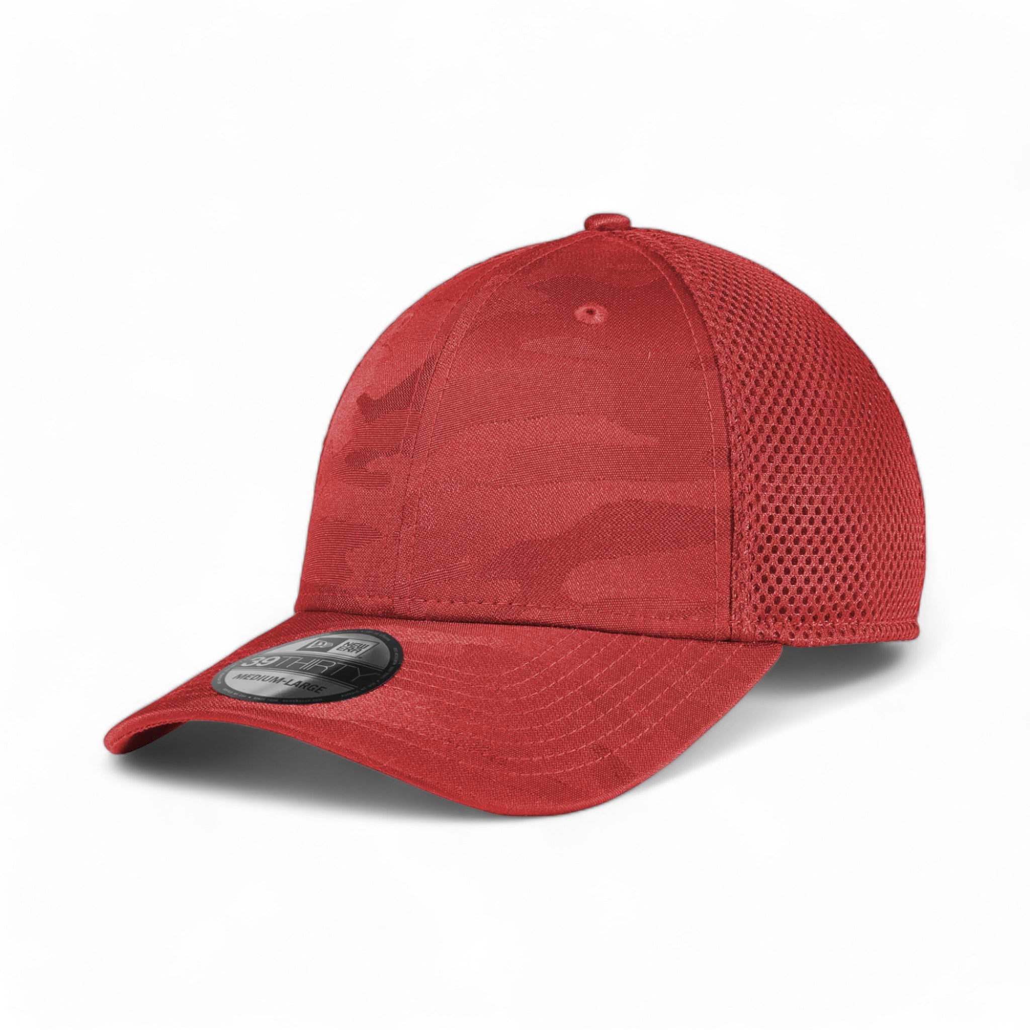 Side view of New Era NE1091 custom hat in red camo