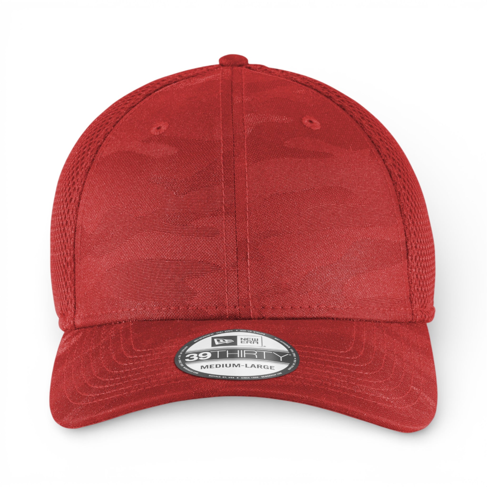 Front view of New Era NE1091 custom hat in red camo