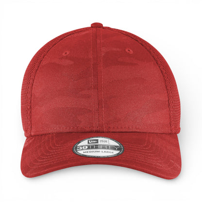 Front view of New Era NE1091 custom hat in red camo