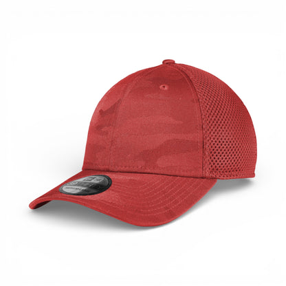 Left side view of New Era NE1091 custom hat in red camo