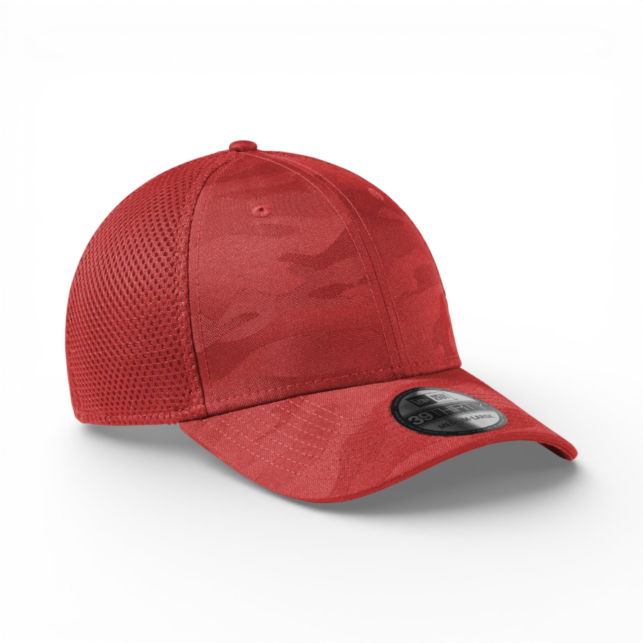 Right side view of New Era NE1091 custom hat in red camo