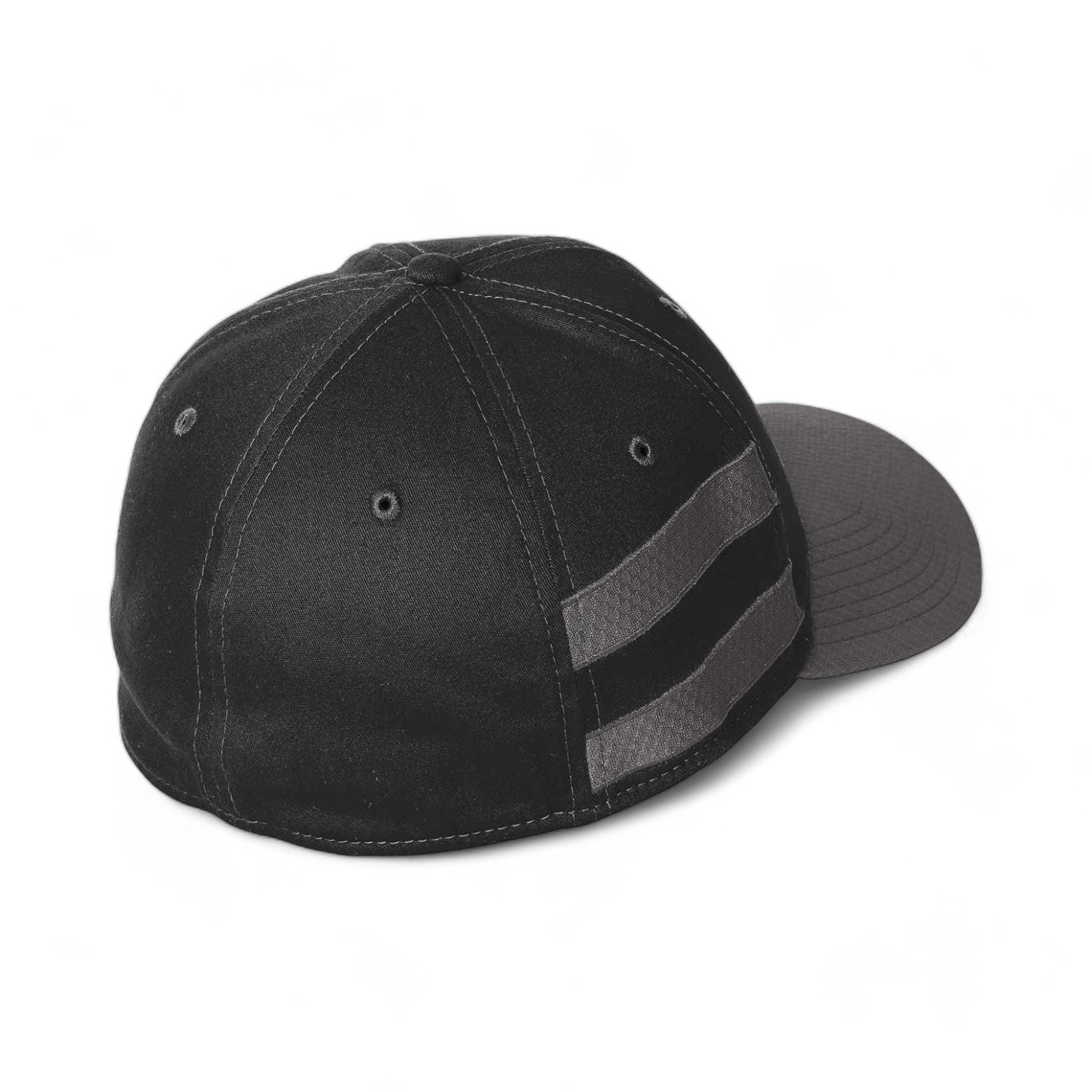 Back view of New Era NE1122 custom hat in black and graphite