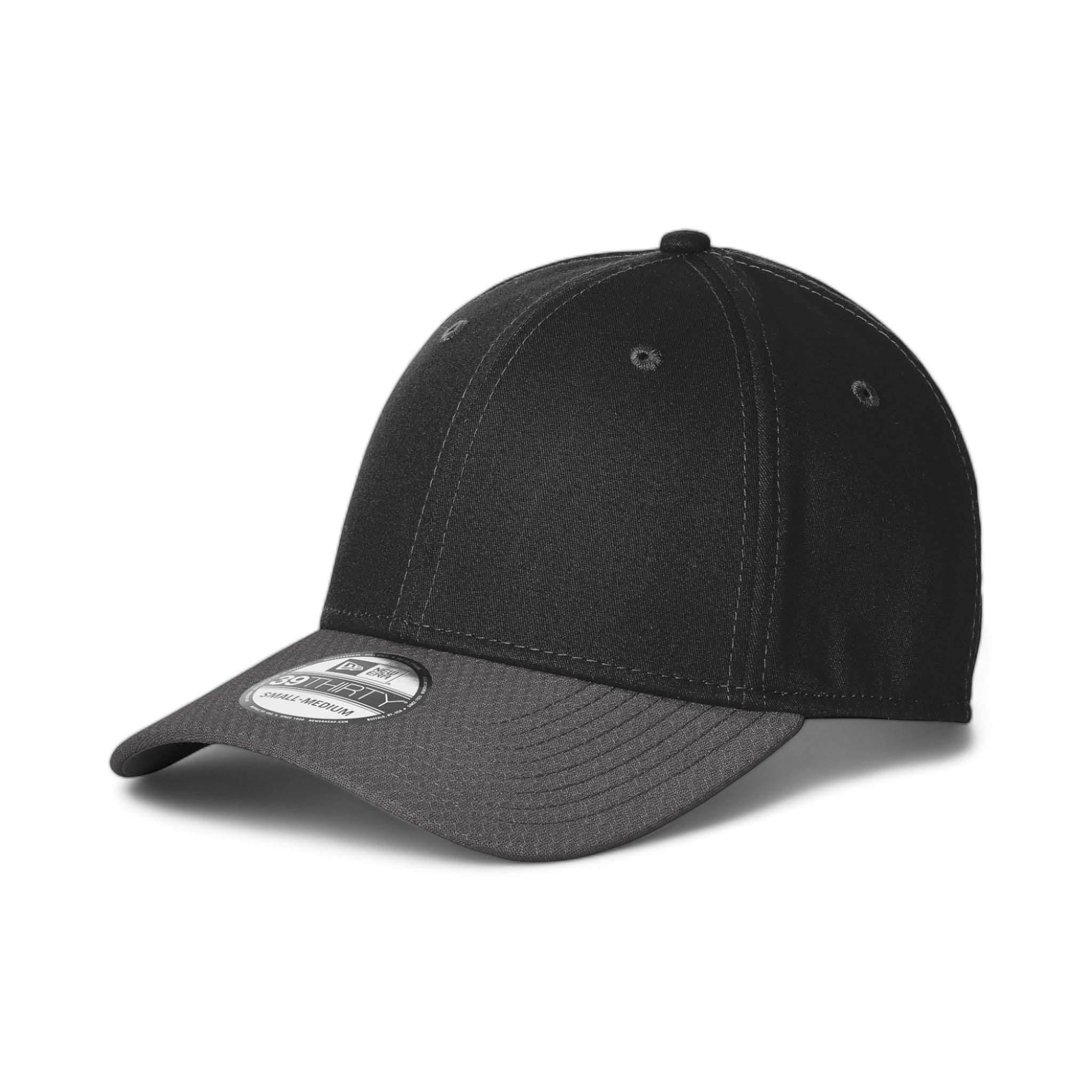 Side view of New Era NE1122 custom hat in black and graphite