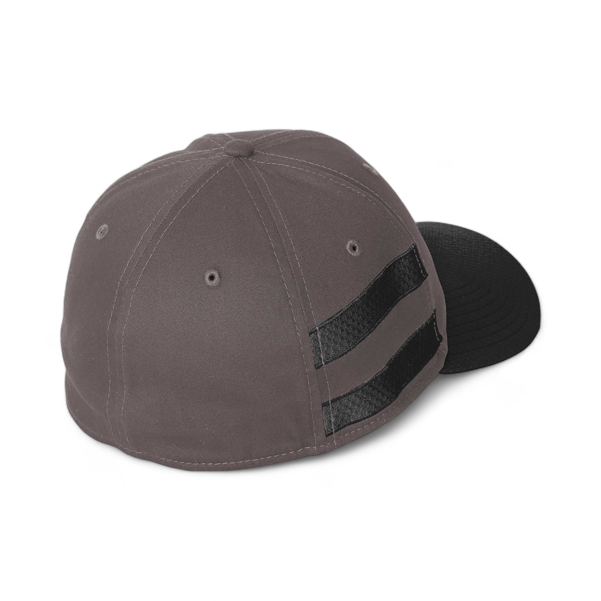 Back view of New Era NE1122 custom hat in graphite and black