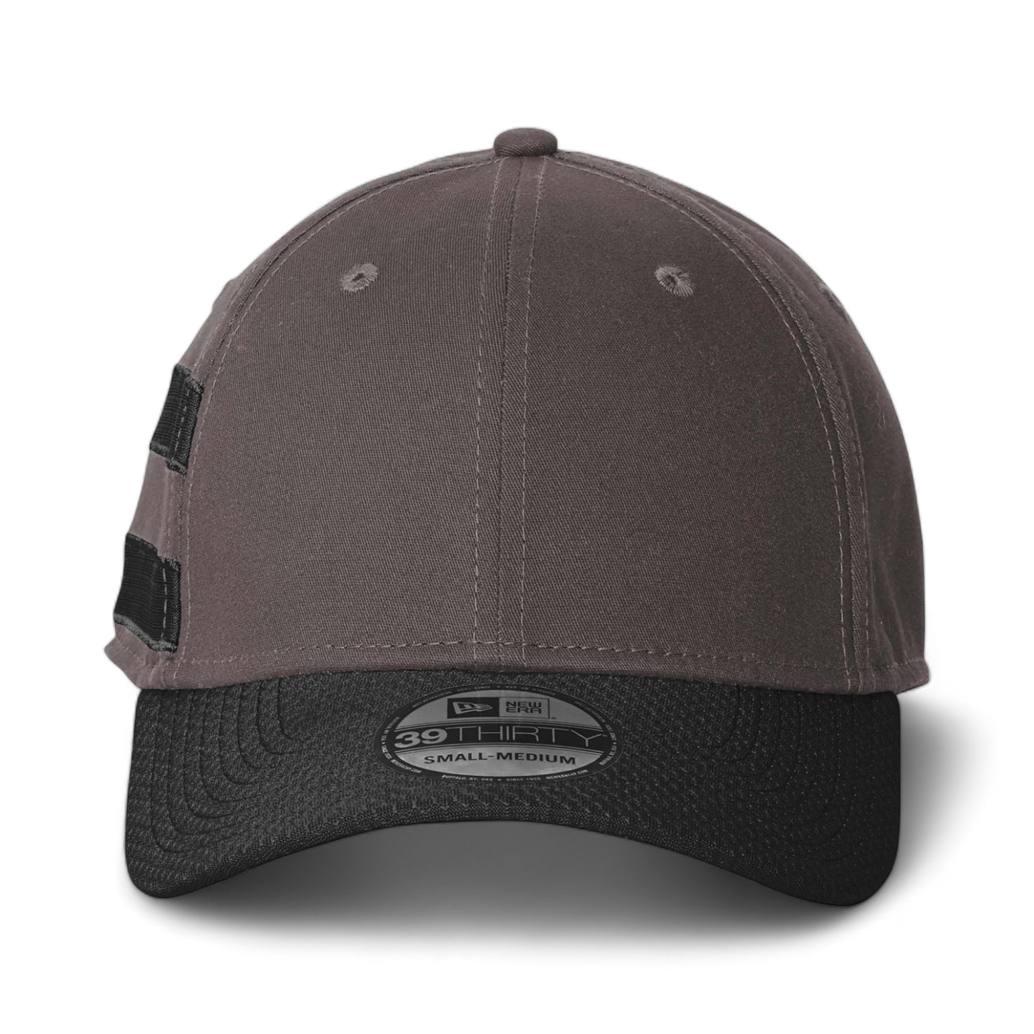 Front view of New Era NE1122 custom hat in graphite and black