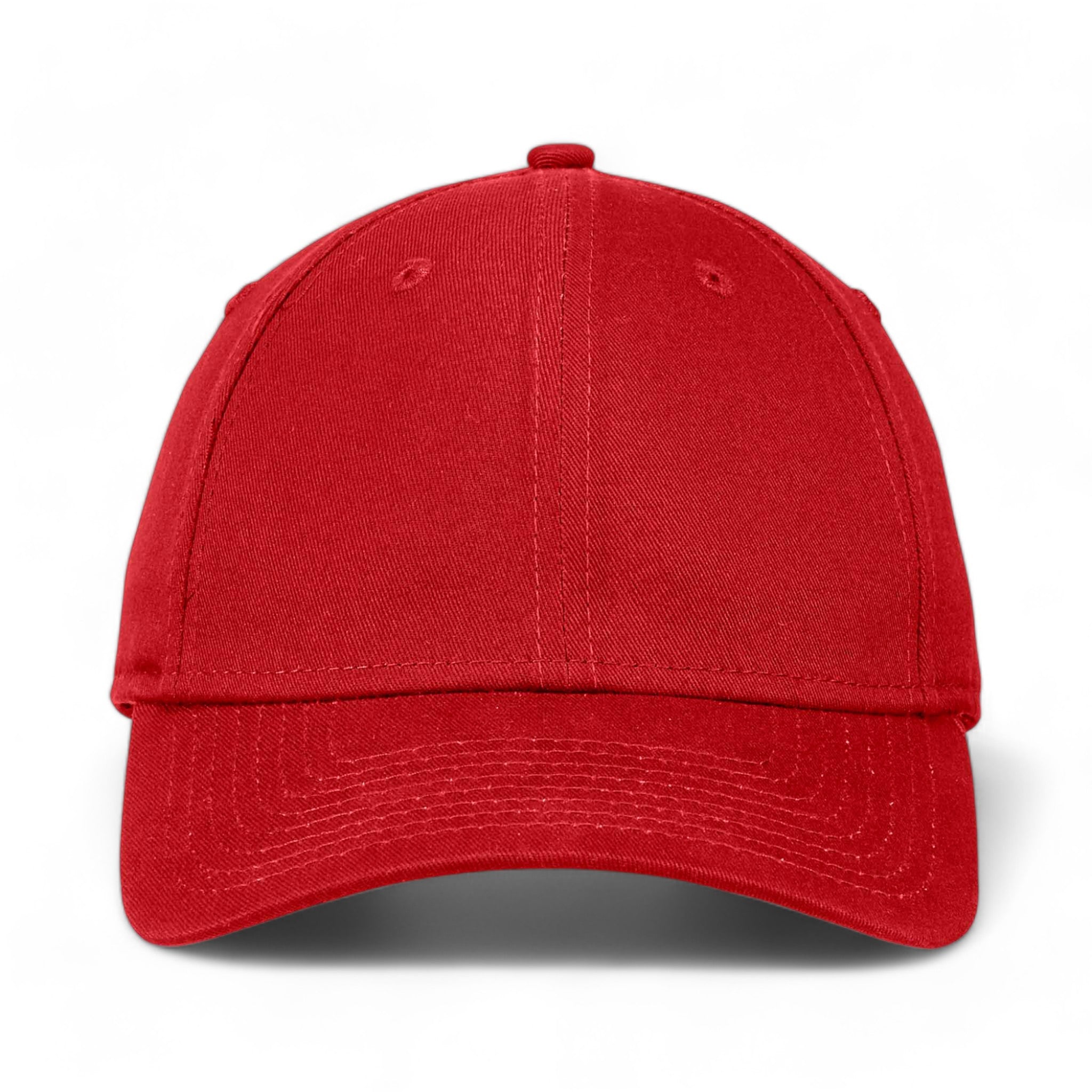 Front view of New Era NE200 custom hat in scarlet red