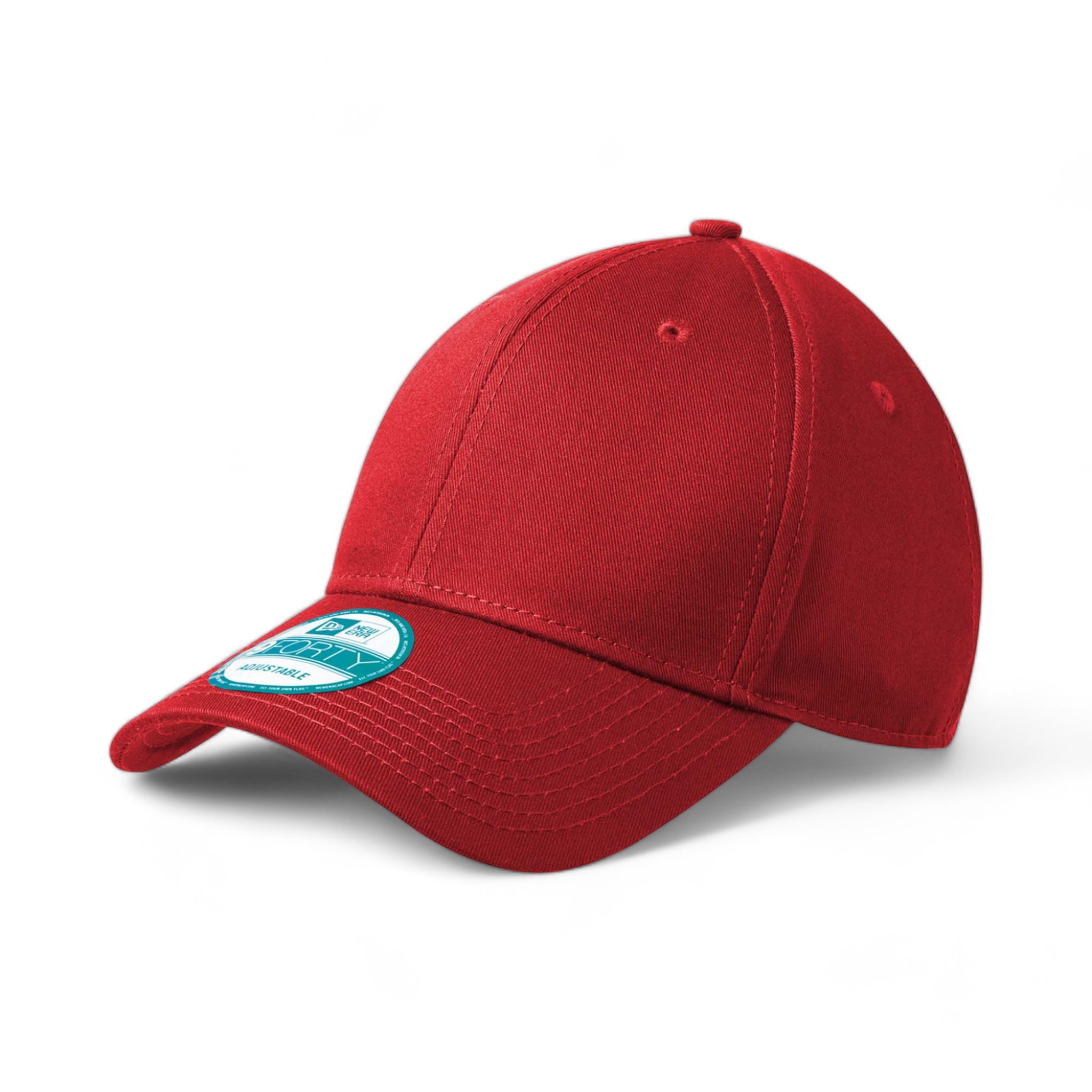 Side view of New Era NE200 custom hat in scarlet red