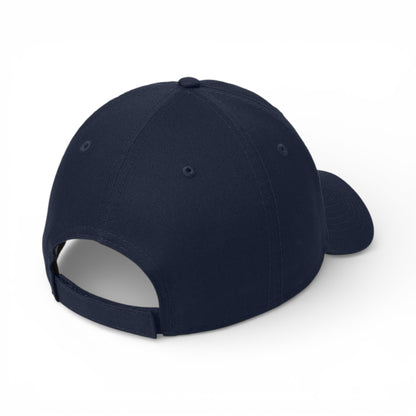 Back view of New Era NE200 custom hat in deep navy