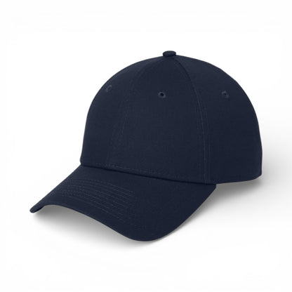 Left side view of New Era NE200 custom hat in deep navy
