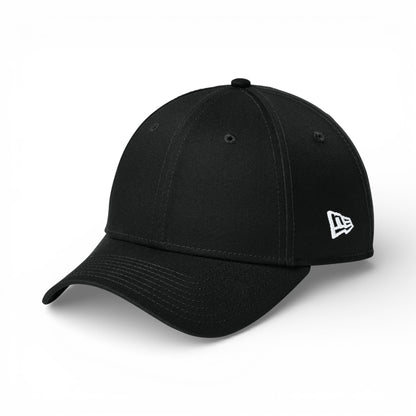 Left side view of New Era NE200 custom hat in flag black