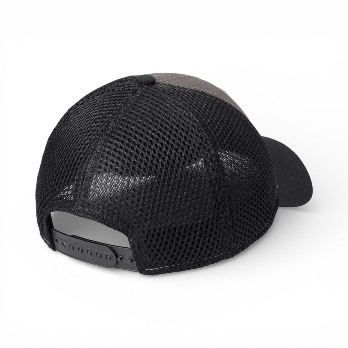 Back view of New Era NE204 custom hat in charcoal and black