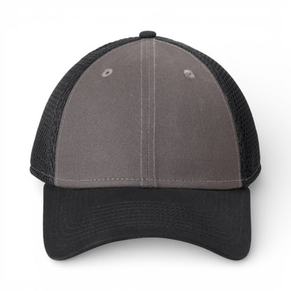 Front view of New Era NE204 custom hat in charcoal and black