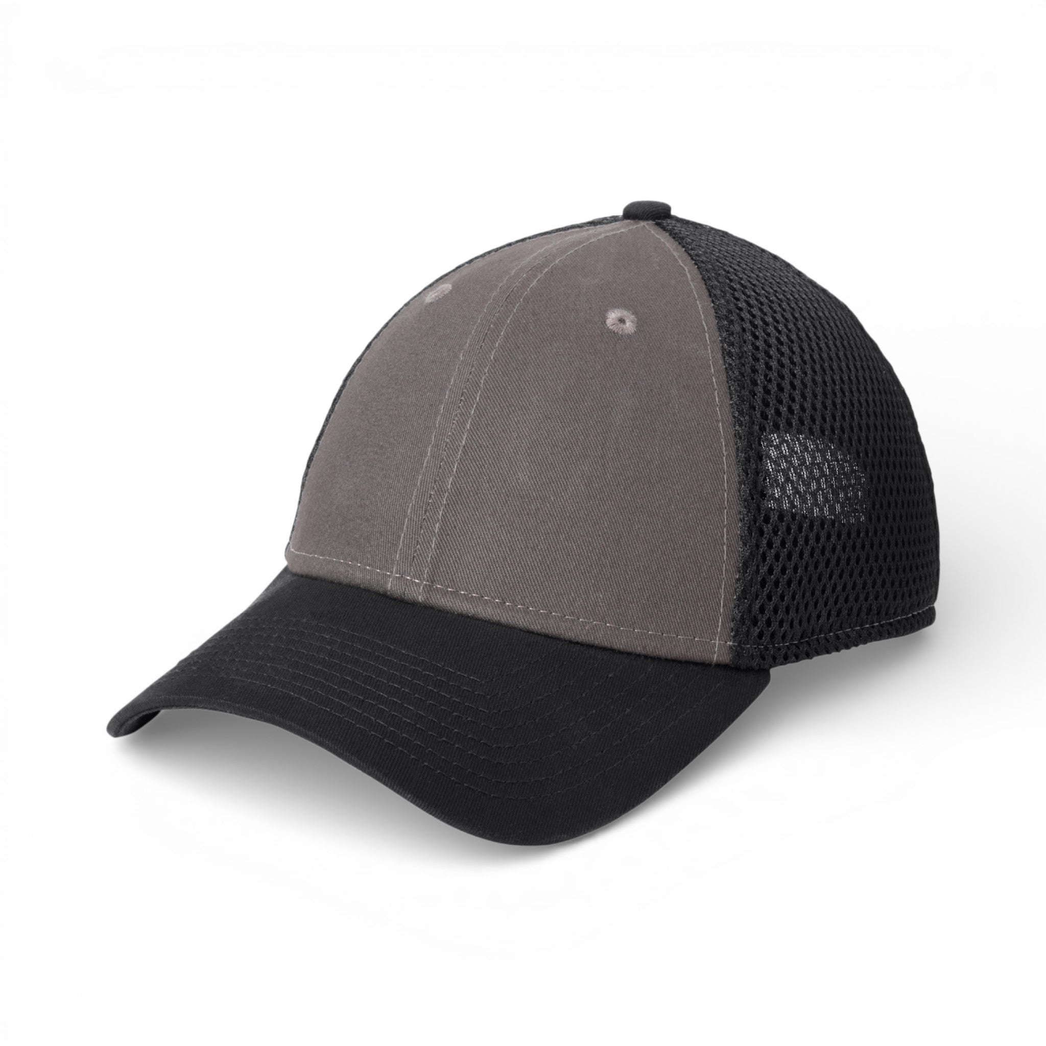 Left side view of New Era NE204 custom hat in charcoal and black