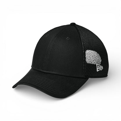 Left side view of New Era NE204 custom hat in flag black and  black